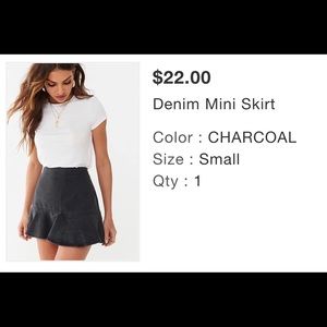 Denim mini skirt